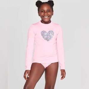 Girls Cat & Jack Girl Long Sleeve Rash Guard Shirt